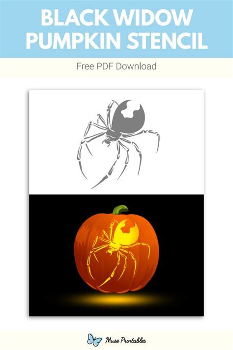 Free Printable Black Widow Pumpkin Stencil Download It At