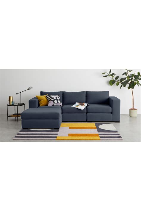 Choose from an individual seat, corner and chaise units to build your ideal sofa. MADE Deep Blue Cotton Mix Modular sofa | Modular sofa ...