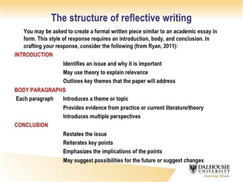 In most reflective essays, apart from describing what went right, you may also describe what went wrong, or how an experience could have been improved. What is the structure of a reflective essay? - Quora
