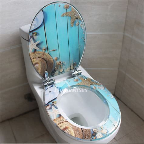 3d Beach Seashell Decorative Toilet Seat Resin Elongated Slow Close
