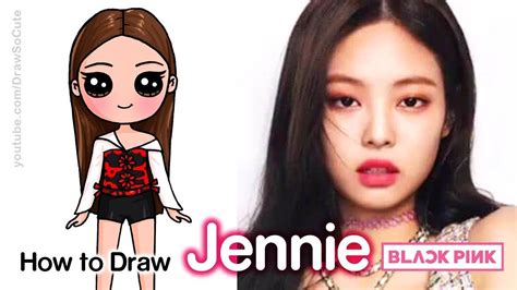 How To Draw Jennie Blackpink Kpop Youtube Drawing Jennie Cute