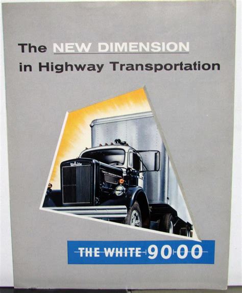 1956 White Truck 9000 Dimensions Sales Brochure Original