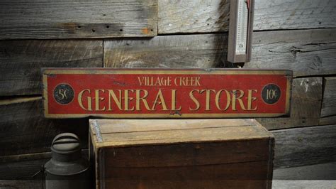 Custom General Store Sign Rustic Hand Made Vintage Wooden Sign Ebay