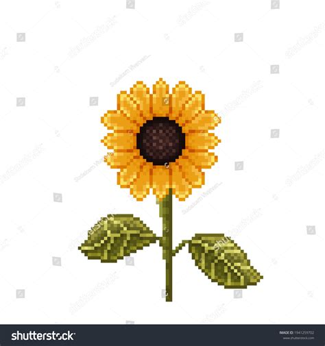 Sunflower Pixel Art Icon Sunflower Vector Royalty Free Stock Vector