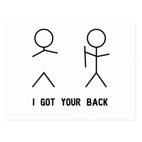 I Got Your Back Stick Figures Postcard Zazzle