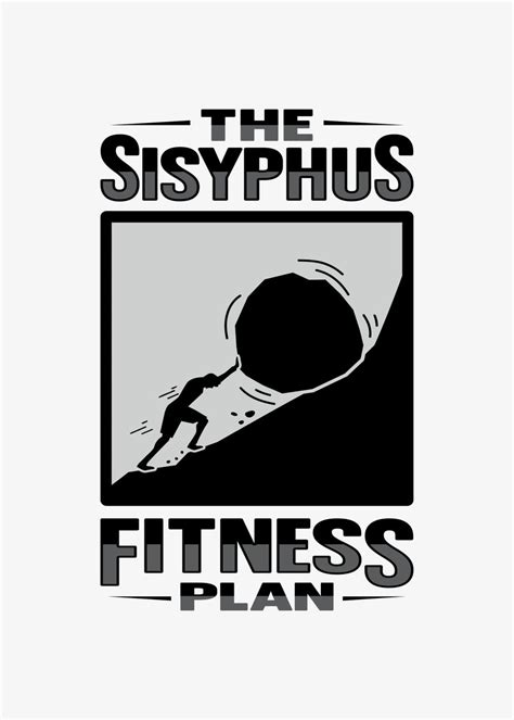 Sisyphus Philosophy Design Poster Picture Metal Print Paint By