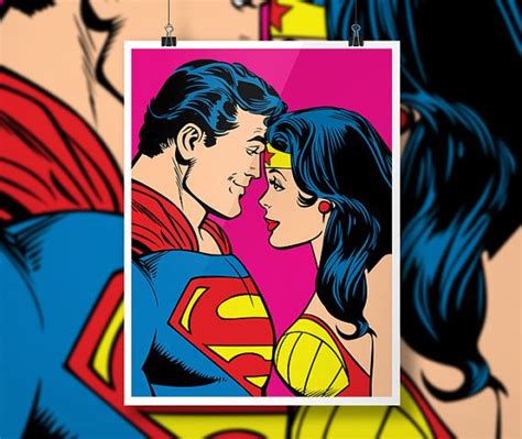 Love Is Loving You Wonder Woman And Superman Poster Etsy