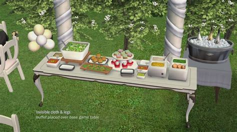 Sims 2 Food The Greener Pastures Buffet Table With Invisible Base