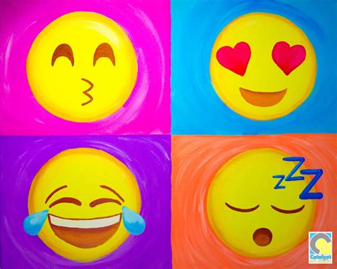 Emoji Sip And Paint Party Emoji Painting Painting For Kids School