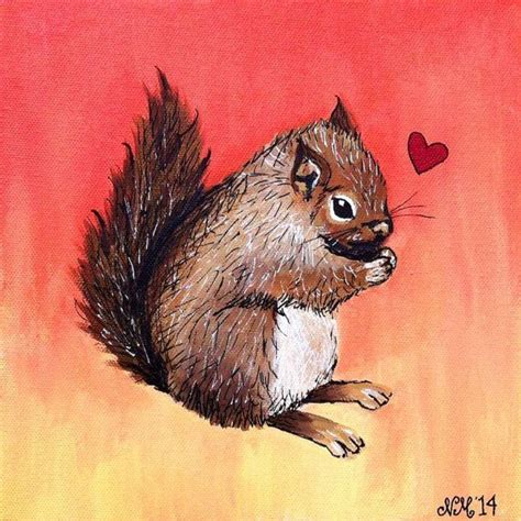 Lil Squirrel Original Acrylic Painting On By Mooncookiegallery