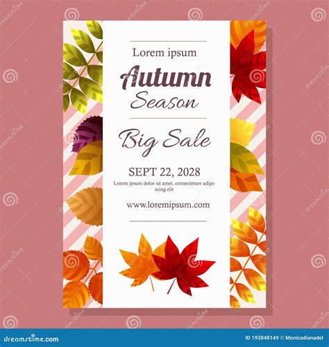 Autumn Seasonal Posters With Autumn Leaves Elements Stock Vector