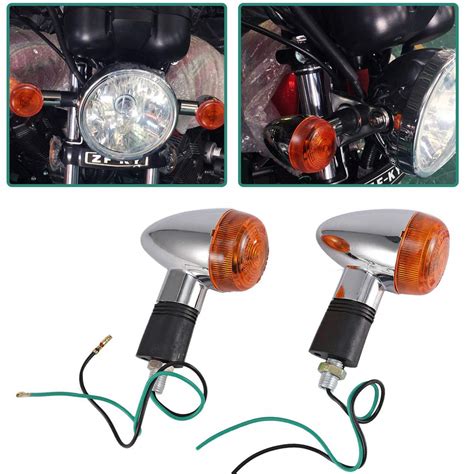 X Bullet Motorcycle LED Turn Signals Indicator Blinkers Chopper Bobber Cruiser Auto Parts And