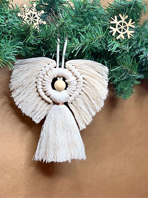 Macrame Angel Ornament Holiday Ornament Christmas Angel Etsy