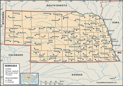 Labeled Nebraska Map With Capital World Map Blank And Printable