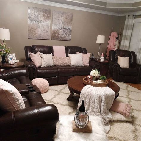 17+ Splendid Brown And Pink Living Room Gallery- - #