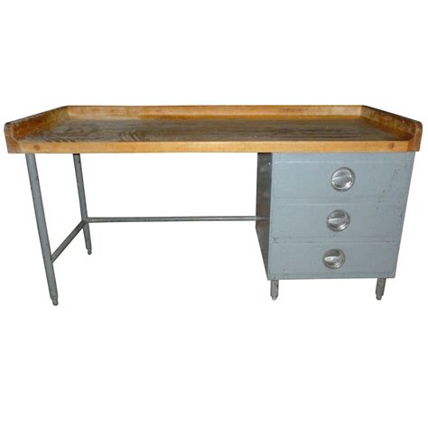 Kitchen Island/Food Prep Table with Maple Top, Steel Frame ...