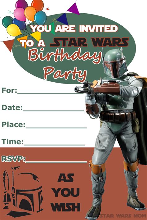 Printable Birthday Invitations Free Star Wars
