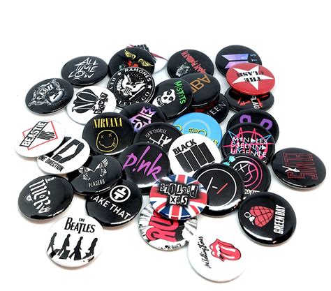 Band Logo Pins Rock Punk Metal Pop Music Pins Any Band Etsy