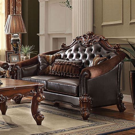 Vendome Ii Living Room Set Dark Brown Acme Furniture Furniture Cart