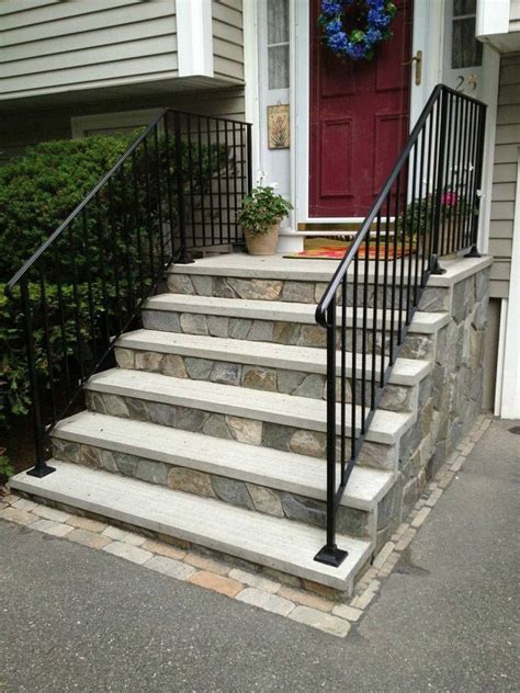 Outdoor Handrails For Concrete Steps Rothrock Project Brick Porch And