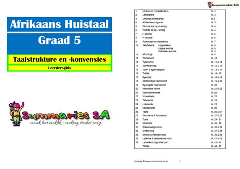 Graad 5 Afrikaans Ht Werkboek Classroom101