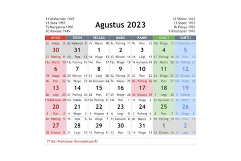 Kalender 2023 Lengkap Dengan Tanggal Merah Libur Nasional Januari