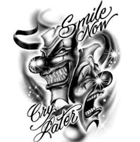 Laugh Now Cry Later Joker Tattoo Design Tattoos Book Tattoos Designs