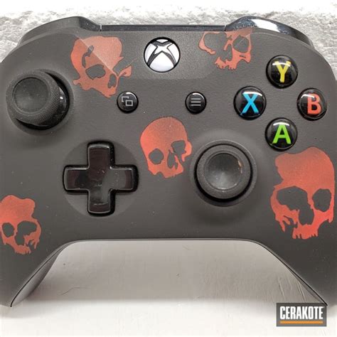 Skull Themed Xbox Controller With Usmc Red Cerakote