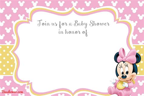 Free Minnie Mouse Baby Shower Invitation Template Download Hundreds