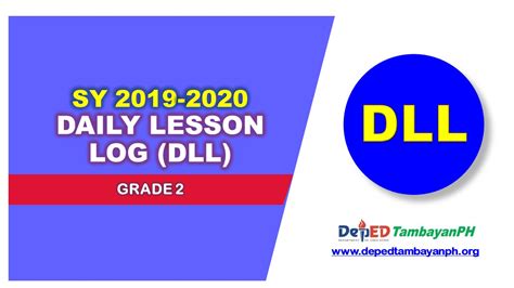 Grade 2 Daily Lesson Log DLL For SY 2019 2020