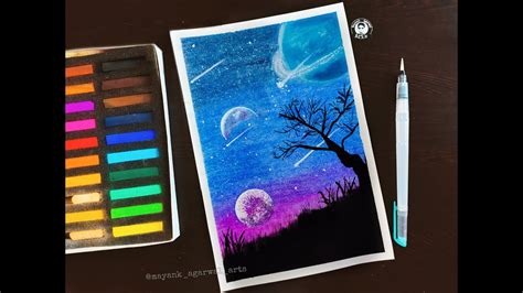 How To Draw Galaxy Drawing With Soft Pastels Step By Steptutorial For