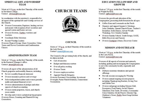Governance Structure First Congregational Church United Church Of Christ