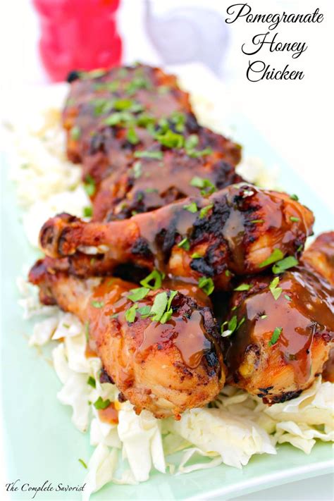 Stir in the stock and season with a pinch of salt, if you like. Pomegranate Honey Chicken - The Complete Savorist | Yummy ...