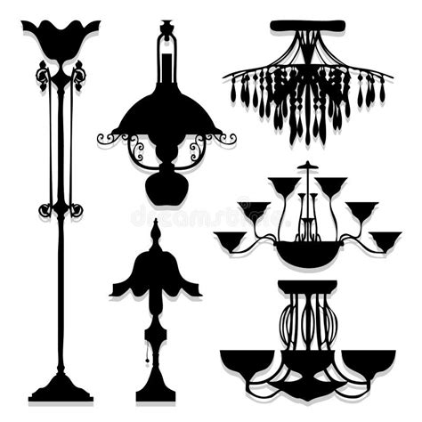 Vintage Lamp Icons Set Great For Any Use Vector Eps10 Stock Vector
