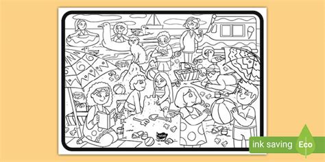 Busy Summer Colouring Challenge Teacher Made