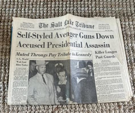 Vintage 1963 Salt Lake Tribune Newspaper Jfk Lee Harvey Oswald Newspaper 4999 Picclick