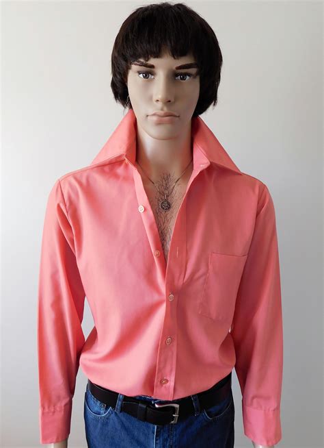 Vintage 1970s Mens Butterfly Collar Disco Dress Shirt By Etsy