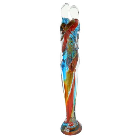 Glassofvenice Murano Glass Large Lovers Statue Red Green Blue Etsy