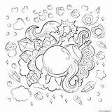 Coloring Pages Adult Doodle Cartoon Pattern Printable Magic Illustration Print Adults Info Fairy Drawings Mandala sketch template