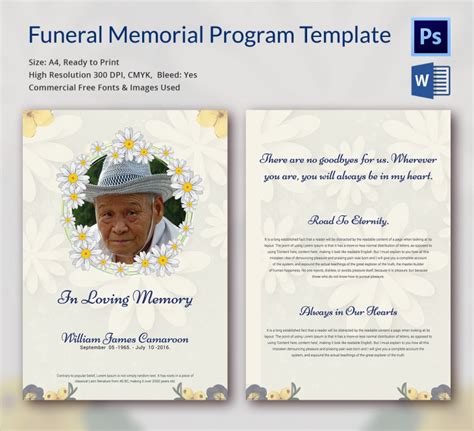 13 Funeral Memorial Templates Free Word Pdf Psd Documents Download