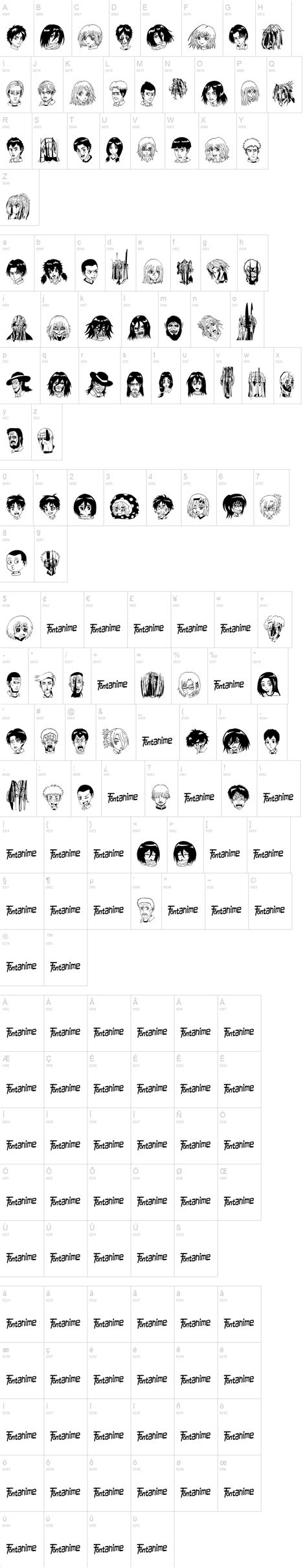 Based on an early wood type design. Anime Attack On Titan Image Font | dafont.com