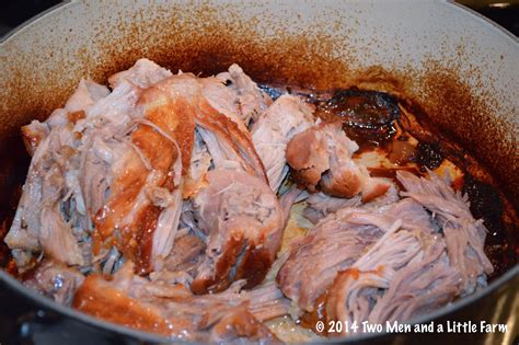 Apply a generous amount of rub onto meat. Two Men and a Little Farm: OVEN ROASTED PORK SHOULDER