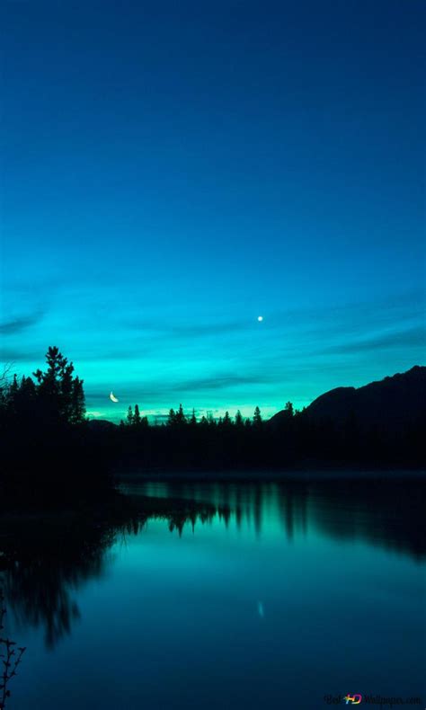 Vue De Nuit Dans Le Lac Hd Fond Décran Télécharger Des Lacs Fonds D