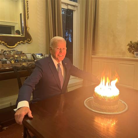 Biden Mercilessly Mocked For Posing With Birthday Cake With 81 Blazing