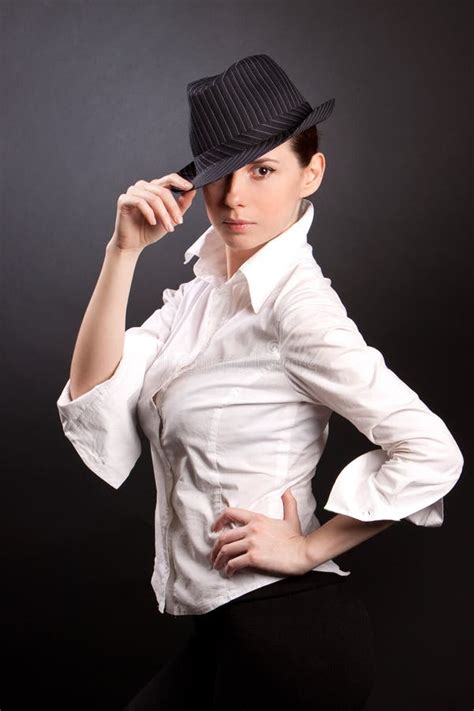 Woman Wearing A Hat Stock Image Image Of Caucasian Female 19236567