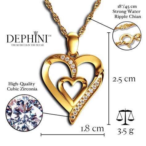 Jewelry Jewellery Heart Necklace Gold Silver Swarovski Cubic