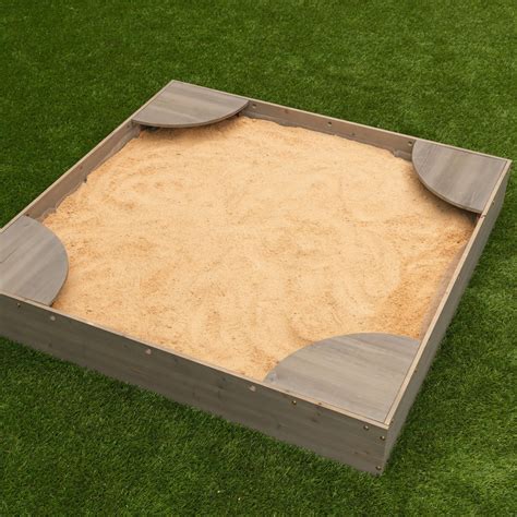 Kidkraft Wooden Backyard Sandbox With Corner Seating And Mesh Cover