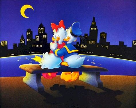 Donald Duck Daisy Moonlight Romance 16x20 Poster Vintage Disney