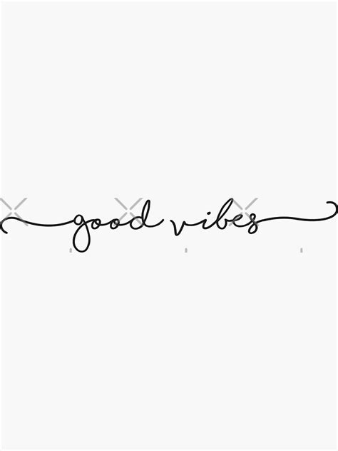 Good Vibes Cursive Letter Sticker For Sale By Tetete Redbubble