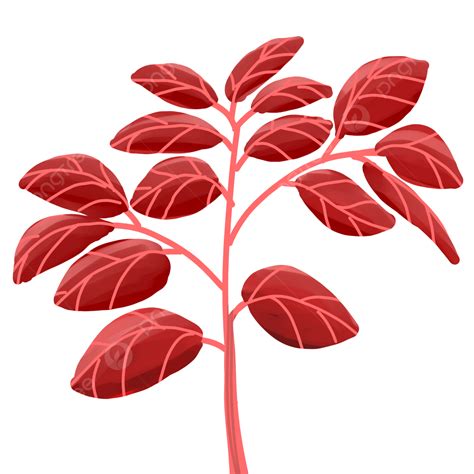 Gambar Daun Merah Daun Tropis Daun Zen Merah Png Transparan Clipart